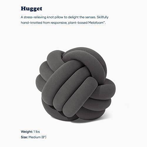 Image of Bearaby Hand-Crafted Knot Pillow Ball - Relieve Stress with Oeko-TEX Certified Organic and Gently Weighted Material - Handcrafted Throw Pillows from Natural Latex Foam (Asteroid Grey, Medium)