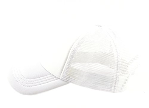 Image of NYFASHION101 Plain Mesh Trucker Hat - Breathable 6-Panel Daily Snapback Cap, Customizable Ideal for DIY Embroidery & Patches