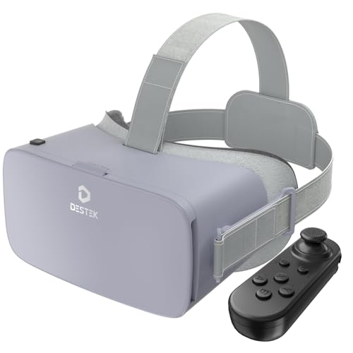 Image of DESTEK V5 VR Headset for Phone, 128 Premium VR apps Included, Anti-Blue Eyes Protected HD Lenses, 110 FOV Virtual Reality Headsets for iPhone, Android Phone