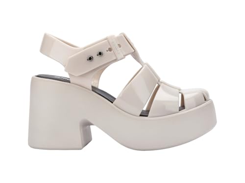 Melissa Lulu Platform, Comfortable and Lightweight Fashion for Women, Beige, 6