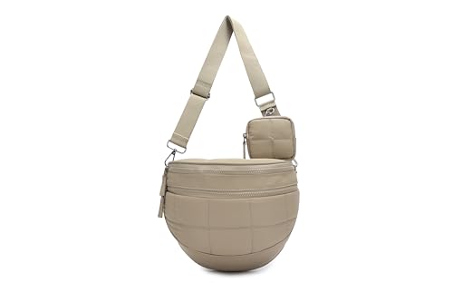 Image of Crossbody Bags for Women, Puffy Bum Bag with Multiple Pockets, Nylon Crossbody Purse for Daily Travel
