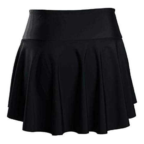 Women's Swim Skirt High Waist Flounce with Bikini Tankini Bottom Sportswear Black L Cover
