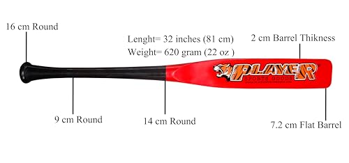 Bate de béisbol plano de 32 pulgadas con barril de 2.75 para un mejor contacto 2