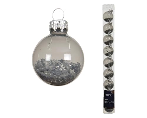 Kaemingk Weihnachtskugeln Glas mit Sternen gefüllt 3cm 9er Set -...