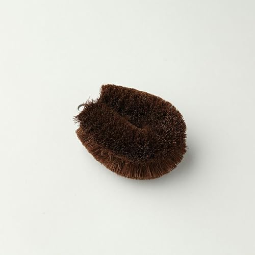 Image of Kamenoko Tawashi Kiwame #1 - Set of 2 - Hemp Palm Brushes for Cleaning Kitchen and Bathroom - Small - Ideal for Washing Vegetables, Glasswares, and Pottery - Made in Japan