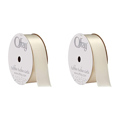 Berwick Offray 061572 7/8" Wide Single Face Satin Ribbon, Antique White Ivory, 6 Yds (Pack Of 2) #TOP10