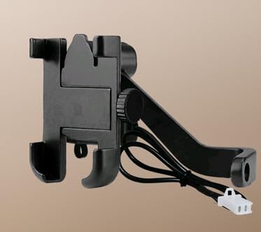 Image of Universal Bicycle Phone Mount Holder, Adjustable Handlebar Clamp, Black (C2 USB)