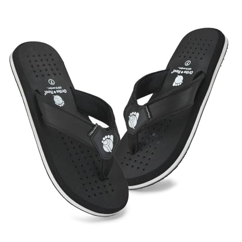 Image of Ortho + Rest Men's Flip Flops, Slippers For Men Daily Use | Soft Cushioned, Anti Skid, Lightweight Casual Chappal, Orthopedic Diabetic Comfortable Footwear, Breathable Cushion Flipflops