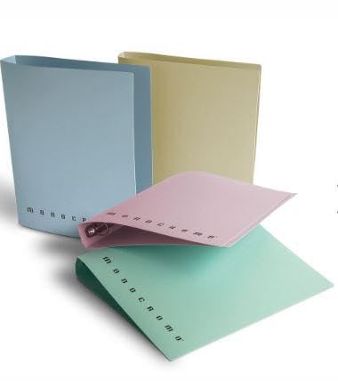 Generico Cartella ad Anelli A4 Monocromo PPL Pastel 4 Fori