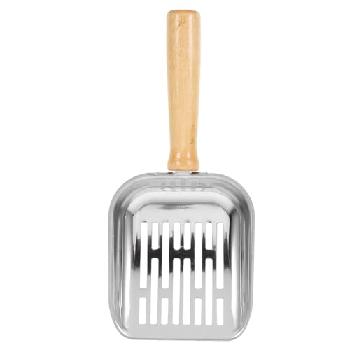 BCOATH Cat Litter Shovel Long Handle Metal Litter Scoop Cat Litter Scooper Cat Litter Scoop Metal Long Handle Litter Scoop Metal Litter Scooper Cat Scooper Silver Stainless Steel