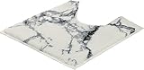 Erwin Müller WC-Deckelbezug Marmor Uni Natur Größe 47x50 cm - weich und flauschig, mit Schnürung,