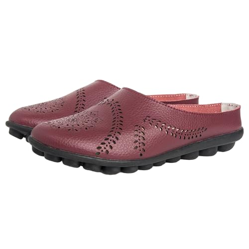 Genérico Zapatillas Baratas Zapatillas con CuñA Mujer Zapatillas Informales con Huecos completos, Zapatillas para Mujer, Zapatos Informales para Mujer Zapatos De Mujer con Horma (Wine, 44)