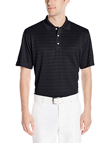 Callaway Men's Golf Textured Performance Short Sleeve Polo Shirt, True Black, Medium