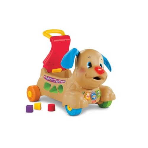 Fisher-Price Ríe y Aprende, Perrito Camina Conmigo, Andadera 3 en 1 para bebés de 9 meses en adelante, enseña colores y formas, ideal para primeros...