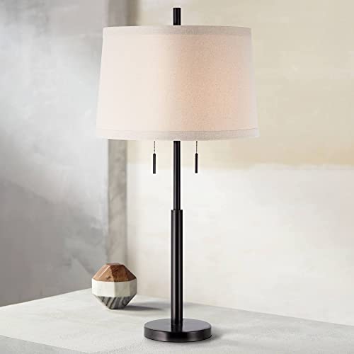 Lámpara de Mesa Rústica 33" Bronca Oscura y Beige miniatura 2