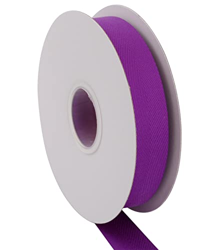 Joycrosso Herringbone Tape Twill Ribbon Soft Handle, Great for Gift Wrapping Craft Sewing 25mm x 22 Meters - Purple - Image 4
