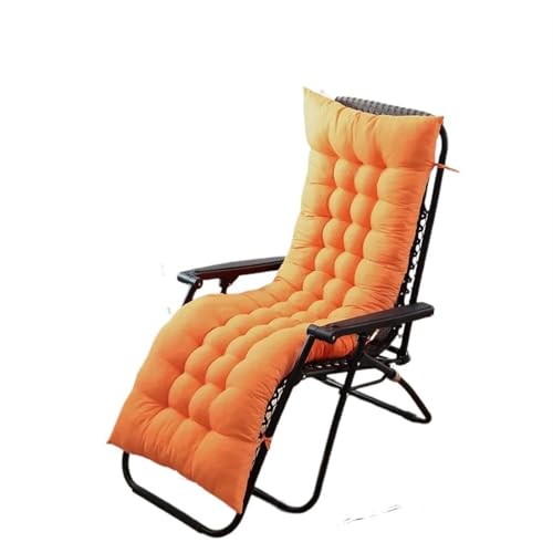 Comfortable Deckchair CushionSoft Recliner & Rocking Chair Pad Long Garden Bench Pillow (Yellow 53x170cm) Multi Size Options for Outdoor Furniture