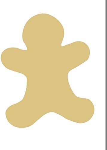 Gingerbread Man Cutout Unfinished Wood Cookie Christmas Holiday Winter Home Decor MDF Shape Canvas Style 1 (24")