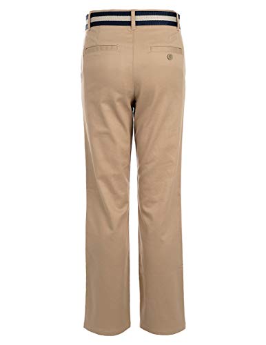 Nautica Boys' School Uniform Belted Flat Front Twill Pant2
