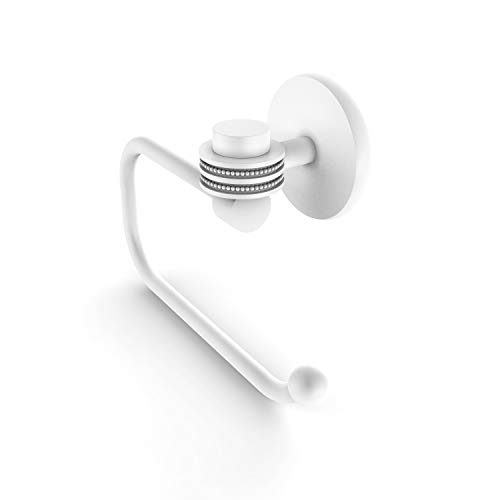 Flash Deals - 70% OFF Allied Brass 7124ED Satellite Orbit One Collection Euro Style Tissue Dotted Accents Toilet Paper Holder, Matte White