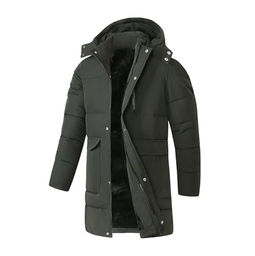 Chaqueta de invierno para hombre ideal para la nieve con capucha larga regular de felpa
