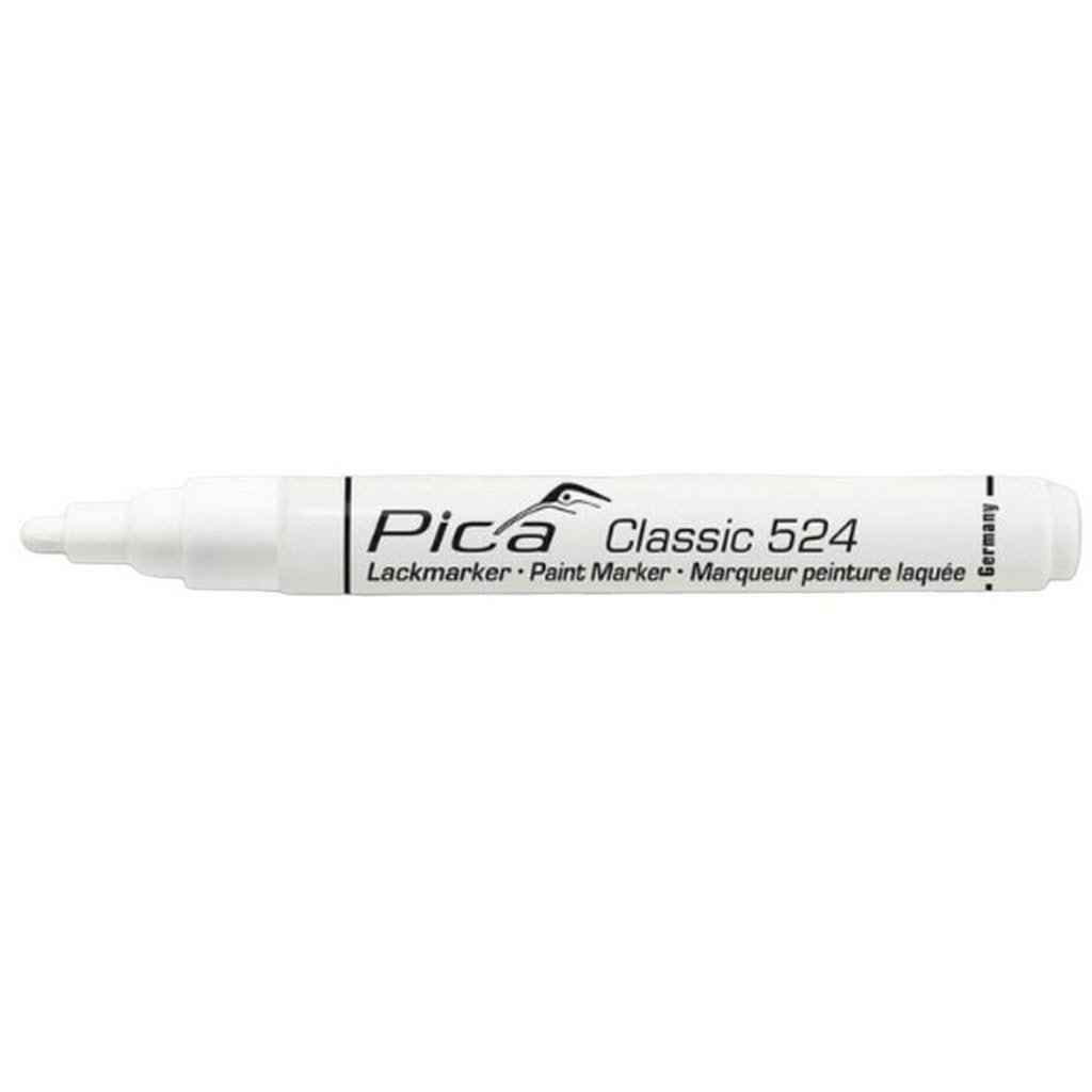 Pica 524-52 Industrial Permanent Paint Marker White Round Tip 2-4mm Fast Drying