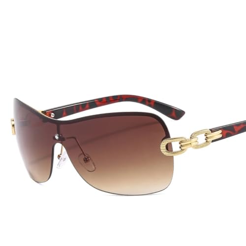 Lunettes de soleil monobloc sans monture femmes verres enveloppants protection solaire mode