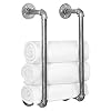 HouseAid Industrial Pipe Towel Rack, Farmhouse Bathroom Towel Storage Holder, Vintage Style Towel Organization, Wall Mounted, Antique Silver