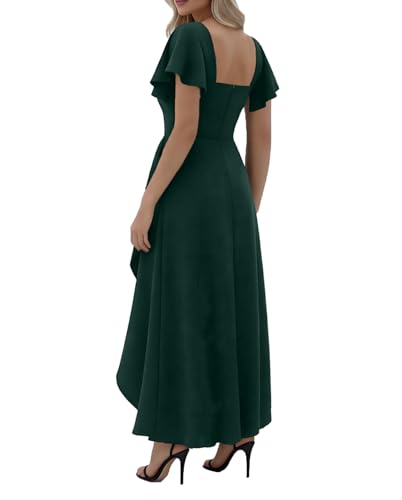Image of LightlyKiss Women's Square Neck Backless Dress High Slit Wedding Guest Dress Formal Cocktail Party Dress