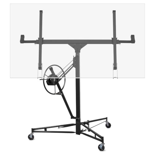 Rovibek Drywall Lift 11 FT Sheetrock Lift Drywall Lift for Ceiling Drywall Panel Hoist 360 Adjustable Foldable 150 lbs Heavy Duty Drywall Lifter for Home Improvement (Black)