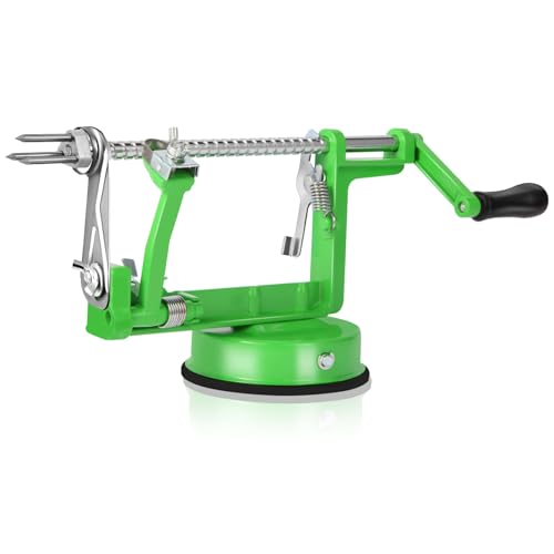 LIVSGNISTA Apple Peeler Corer,Apple Slicer With Stainless Steel Blades,Fruit Cutter Machine, Convenient and Funny, Creative Kitchen Tool Gift for Baking Lover?Green?