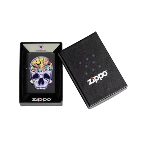 Encendedor Zippo Skull Moon Negro Mate miniatura 6