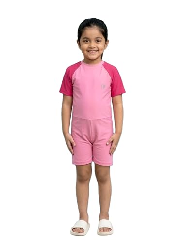 Image of KiddoPanti Boys & Girls Half Sleeve Mid Thigh Length Swim Suit