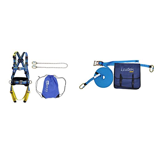 Irudek Teide Light - Sistema de retención + X2 Línea de vida portátil, azul