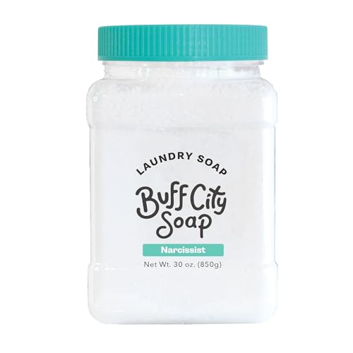 Buff City Soap - Plant Based Powder Laundry Soap - Made With 4 Simple Ingredients & No Harsh Chemicals - Sandalwood Patchouli Raspberry & Peach Scented Laundry Detergent Powder - Narcissist
