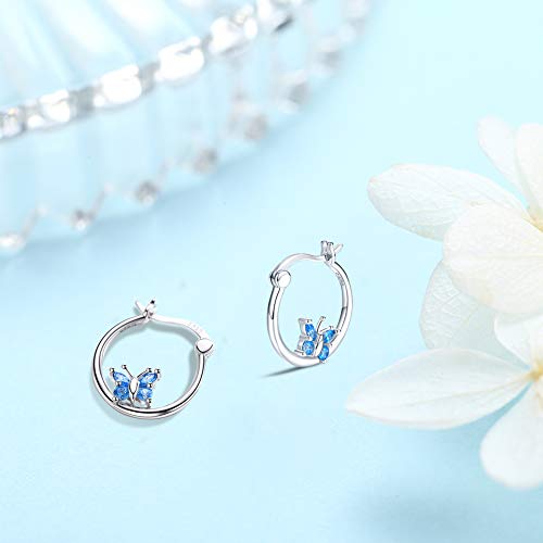 Hypoallergenic Panda/Unicorn/Hummingbird/Dolphin Hoop Earrings for Women 925 Sterling Silver Animal Huggie Hoop Earrings Jewelry Gifts for Sensitive Ears3