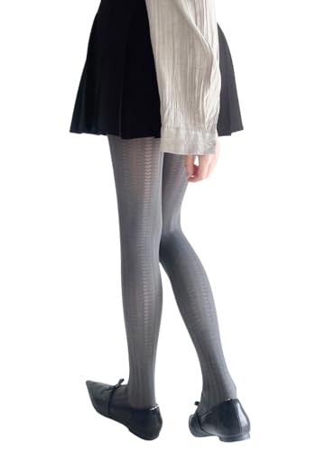 Image of Mrotrida Women's Heart Pattern Tights Elastic Jacquard Love Heart Pantyhose Stockings