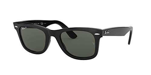 Ray-Ban RB2140 Original Wayfarer Polarisiert Sonnenbrille 50mm, Schwarz (Gelstell: Schwarz, Gläser: Polarized Grün Klassisch 901/58), 50 mm