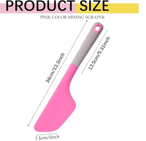 Image of Baskety Silicone Spatula Multipurpose Kitchen Baking Tool for Cake, Cream, Butter & Mixing Silicone Utensil (Dark Pink, Pack of 2)