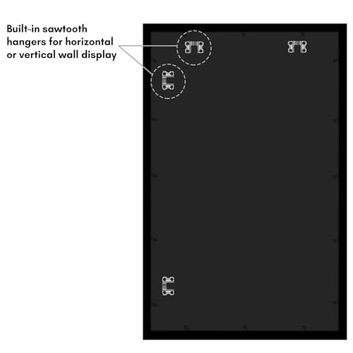 Americanflat 21x34 Picture Frame with Polished Plexiglass - Black Picture Frame - Wide Photo Frames Made of Engineered Wood for Vertical or Horizontal Wall Display - Epic Collection - Black