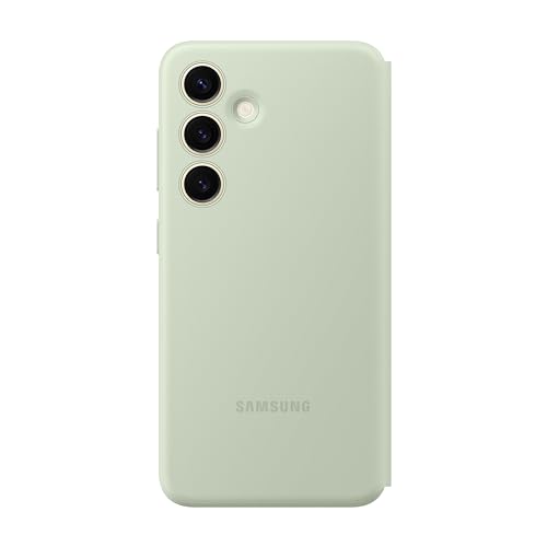 Image of Samsung Galaxy S24 S-View Wallet Phone Case, Protective Cover with Smart Small Screen View, Finger Tap Control, Slim Design, Card Holder Pocket, US Version, EF-ZS921CGEGUS, Light Green