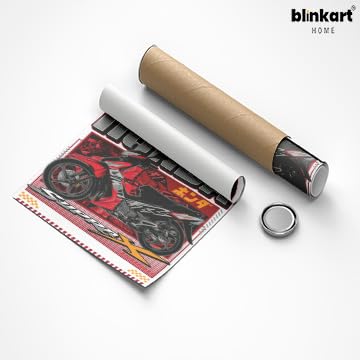 Image of BLINKART Honda Supra X 125Car Posters Sticker Gift Items for Boys Room Wall Decor || Comes with Double-Sided Tape|| Decoration Bedroom Living Room Office Studio Decor | 12x18 In (A3) - CAR-280