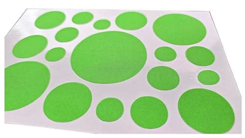 everest 1953 18 Stück x-Repair Patch Selbstklebender Reparatur Aufkleber Kreise Nylon Flicken für Zelte, Rucksack, Markisen, Schlauchboot, Luftmatratze, Daunenjacke Diverse Größen (neon-grün)