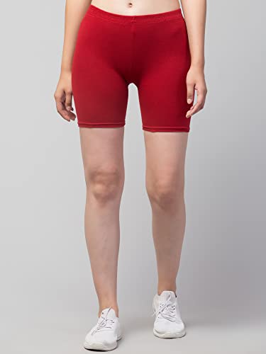 Image of Women's Cycling Shorts - Skin Fit Stretchable Tights for Gym, Sports, Running, Yoga & Layering Under Dresses - High-Waist, Seamless, Moisture-Wicking