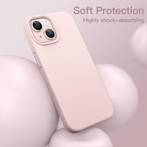 JETech Funda de Silicona para iPhone 13 6,1 Pulgadas, Funda Protectora de Cuerpo Completo con Tacto Suave y Sedoso, Cubierta a Prueba de Golpes con Forro de Microfibra (Rosado) - Imagen 5