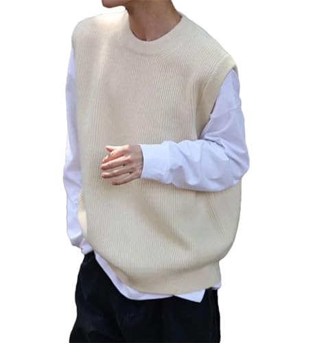 Knit Sweater Male Sleeveless Solid Color Men's Clothing Waistcoat Vest Crewneck