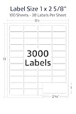 3000 Blank Labels Brand Economy Grade Address Labels. Size 2-5/8