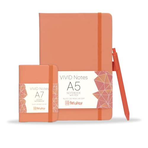 Image of Kitabby VIVID Notes Combo A5 & A7 Notebook - Orange