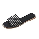 Dasongff Hausschuhe Damen Schlappen mit Fell Pelz Sandalen Weiche Pantoffel-Flipflops Pantoletten Sommer Flaumiger Slipper Pelz Kunstfell Sandal Bequem Flauschig rutschfest House Slippers für Frauen