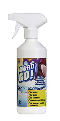 Graffiti Go 500ml - Solvent Free Graffiti Remover, Paint Stripper, Coatings Cleaner for Wood, Metal, Brick, Concrete, Stone, Plastic & More